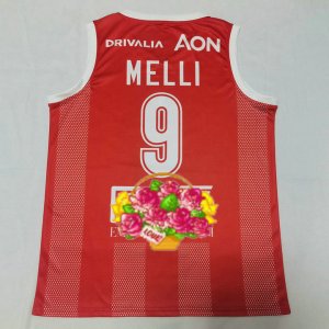 9 Melli Olimpia Milano Euroleague 23-24 Red Basketball Jersey